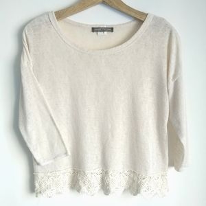 Happening in the Present Laced Hem Blouse